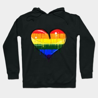 Rainbow Heart Abstract Painting Hoodie